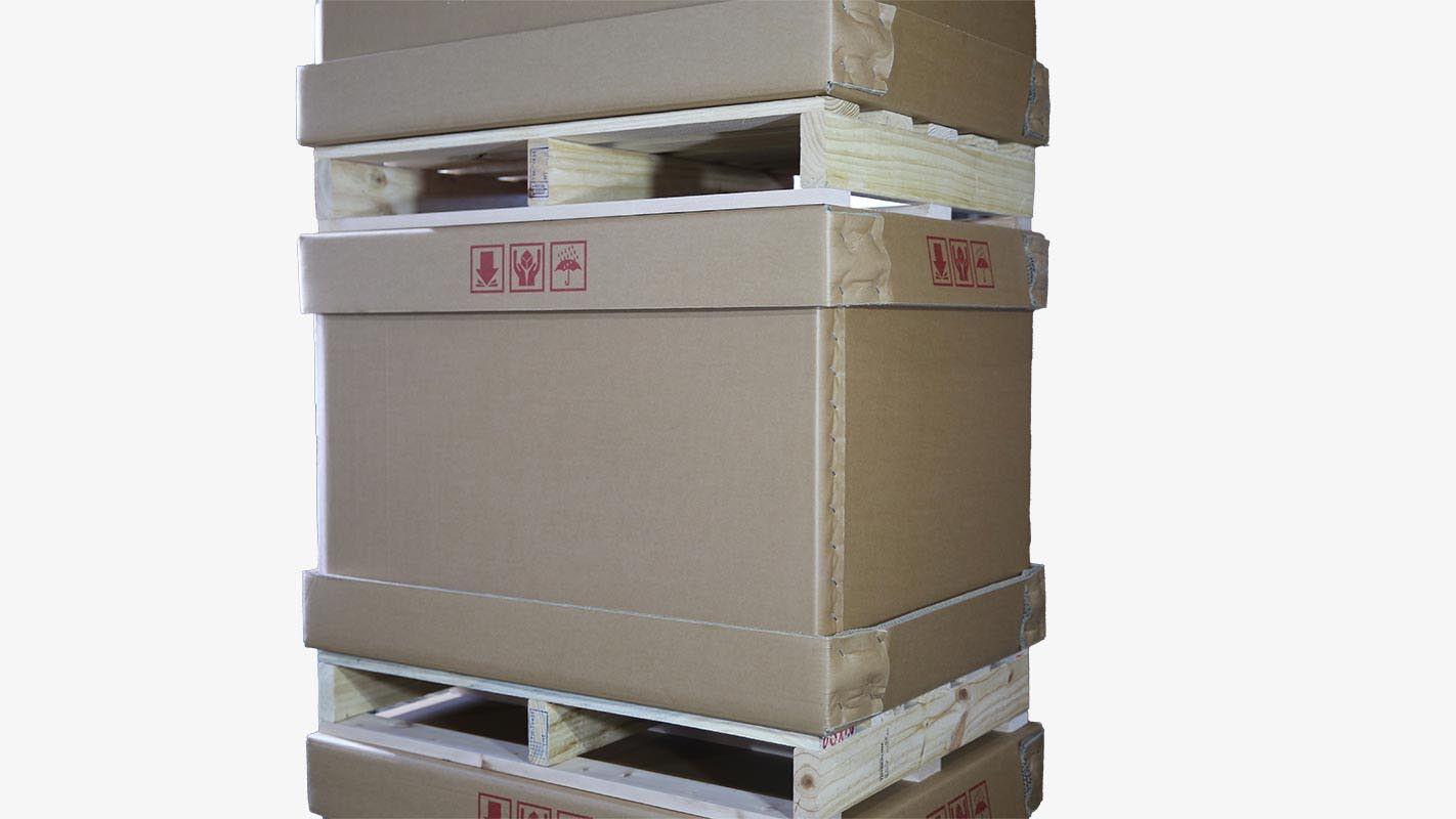 紙木箱, Paper Wood Crate, 紙箱木棧板, Palletized Carton, 混合式包裝, 紙箱, 桃園紙箱, 台灣紙箱, 紙箱設計, 紙箱製造